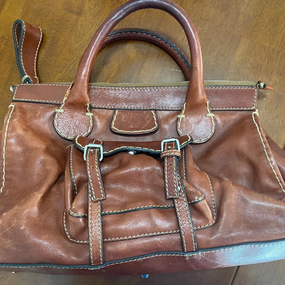 Chloe Edith Brown Leather Satchel